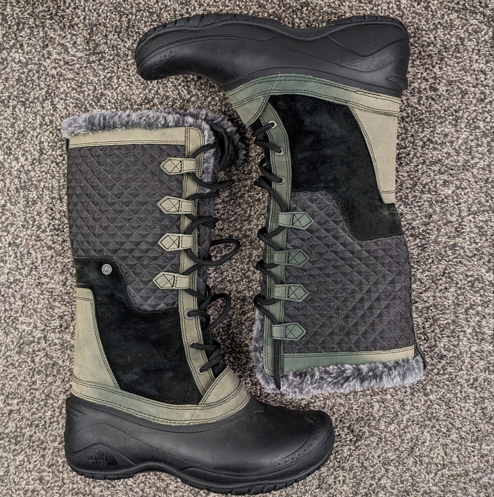 The North Face Shellista III Black Tall Insulated Boot Used USA Women's Size 10M